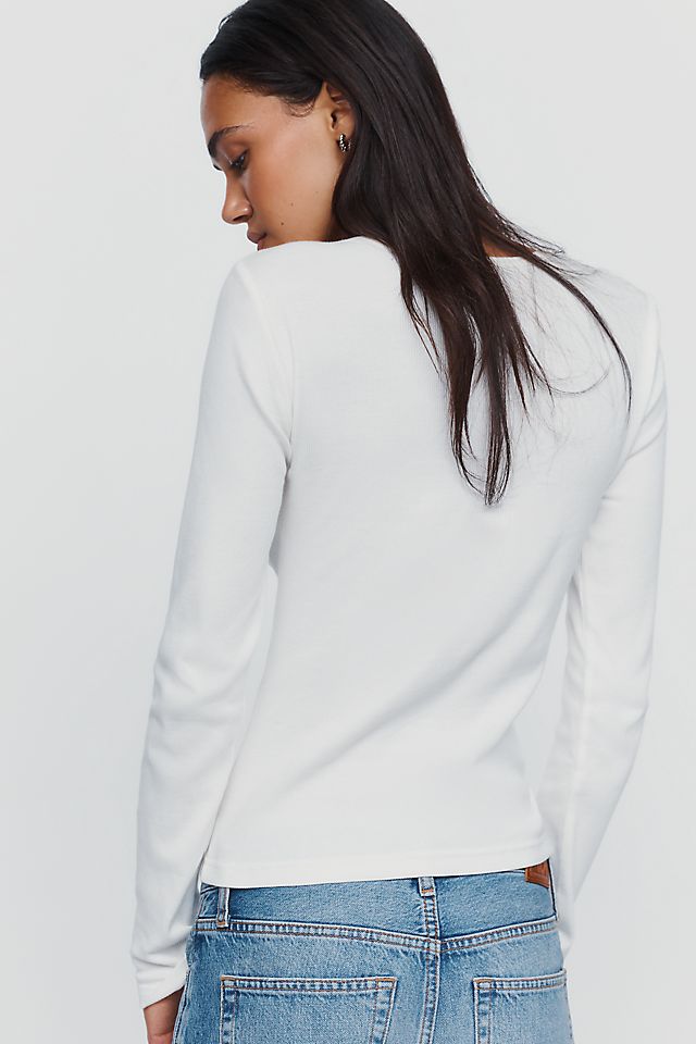 Pilcro Women's Square-Neck Long-Sleeve Top