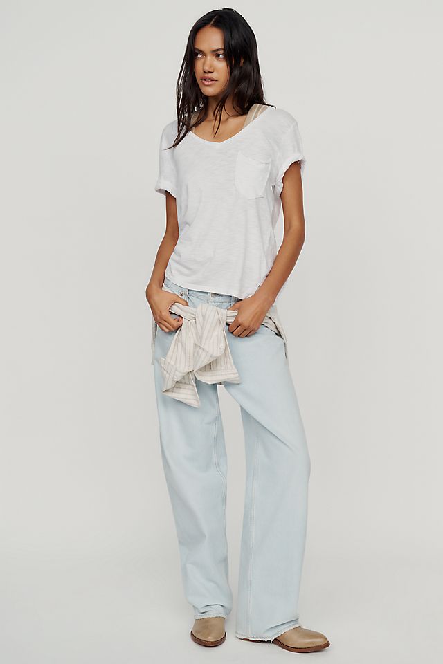 Pilcro Quinn Women's Drapey V-Neck Tee