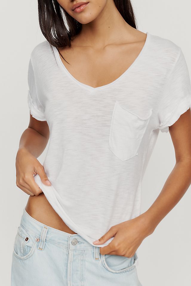 Pilcro Quinn Women's Drapey V-Neck Tee