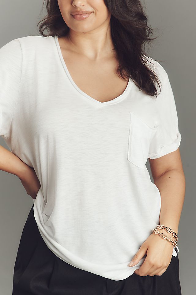 Pilcro Quinn Women's Drapey V-Neck Tee