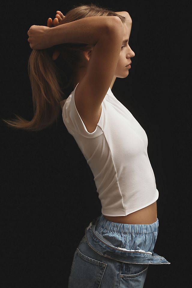 By Anthropologie Evan Women's Raw-Edge Baby Tee
