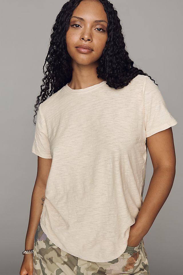 Pilcro Bennie Women's Slim Crew Neck Cotton T-Shirt