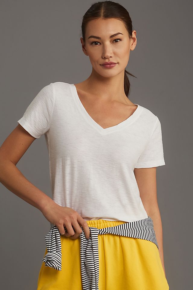 Pilcro Bennie Women's Cotton Slim V-Neck Tee