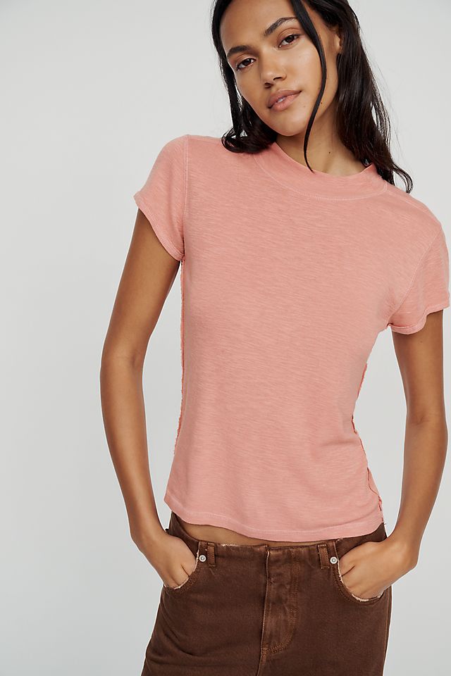 Pilcro Cyris Women's Cotton Modal Mock Neck Tee