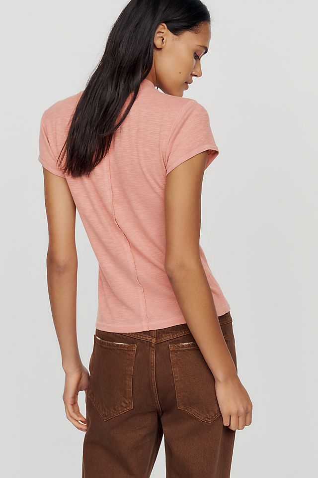 Pilcro Cyris Women's Cotton Modal Mock Neck Tee