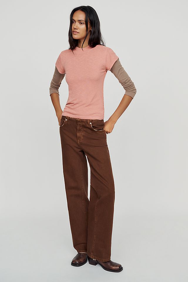 Pilcro Cyris Women's Cotton Modal Mock Neck Tee