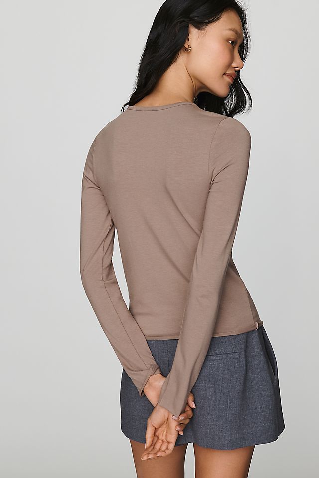 By Anthropologie Evan Women's Cotton Modal Long Sleeve Tee