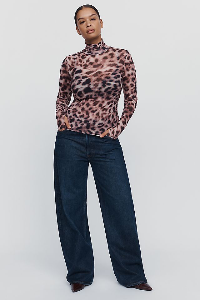 AFRM Women's Zadie Mesh Mock Neck Top