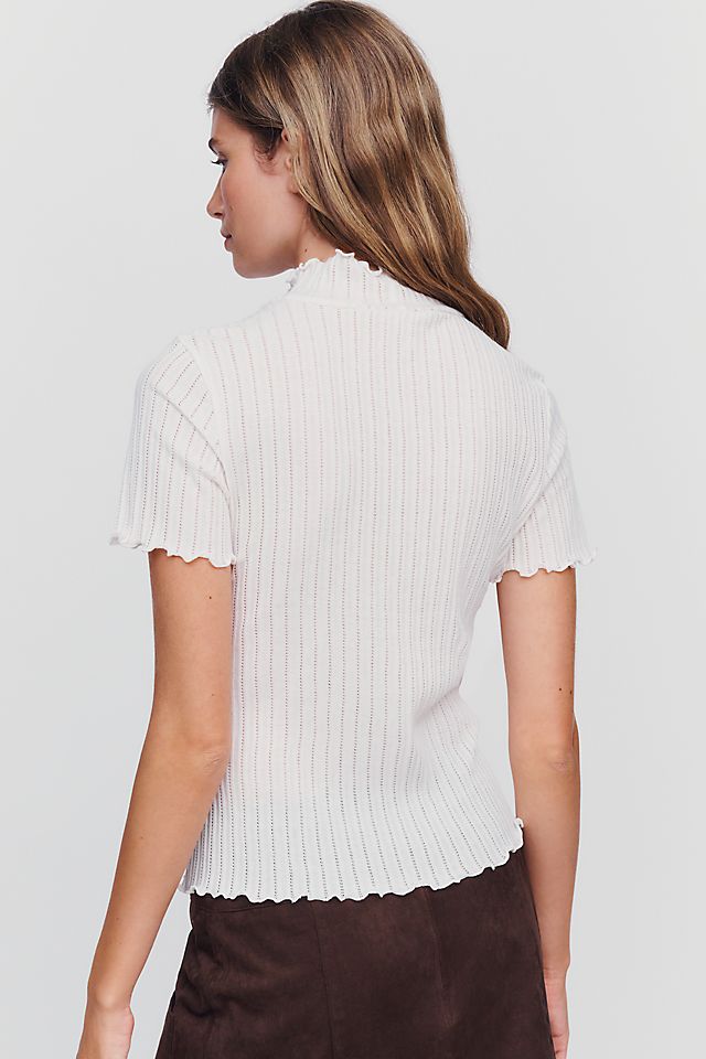 Pilcro Lilac Rose Women's Mock-Neck Tee